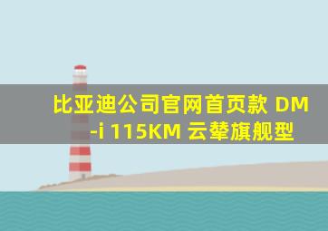 比亚迪公司官网首页款 DM-i 115KM 云辇旗舰型